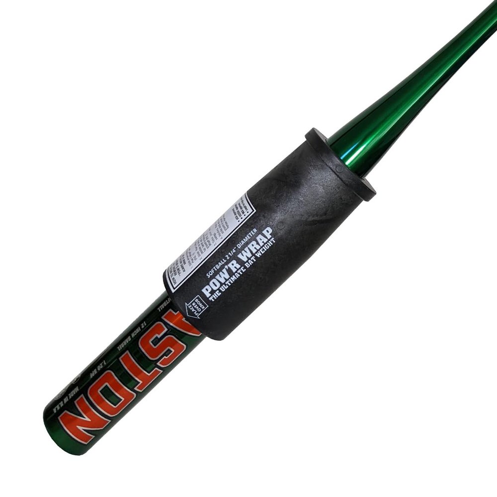 Powr Wrap Bat Weight for Softball, 24-Ounce Black Polycarbonate Softball Bat Weight Sleeve for Youth and Adults, Slowpitch and Fastpitch Bats