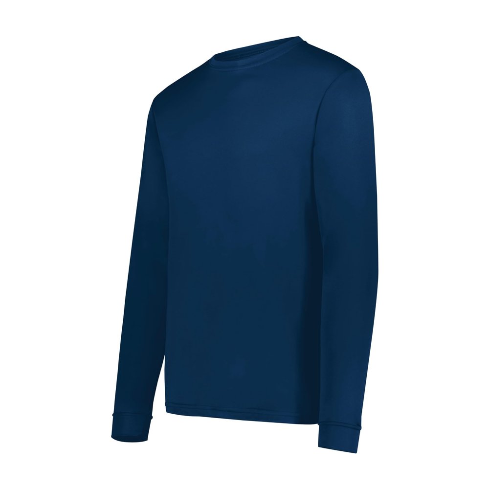 Augusta Sportswear Wicking Long Sleeve Sun Protection Athletic Shirt for Running, Hiking, Fishing, and Outdoor Activities, Navy, Small