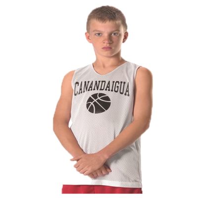 Alleson Athletic Youth Reversible Mesh Tank, Forest/White, Medium