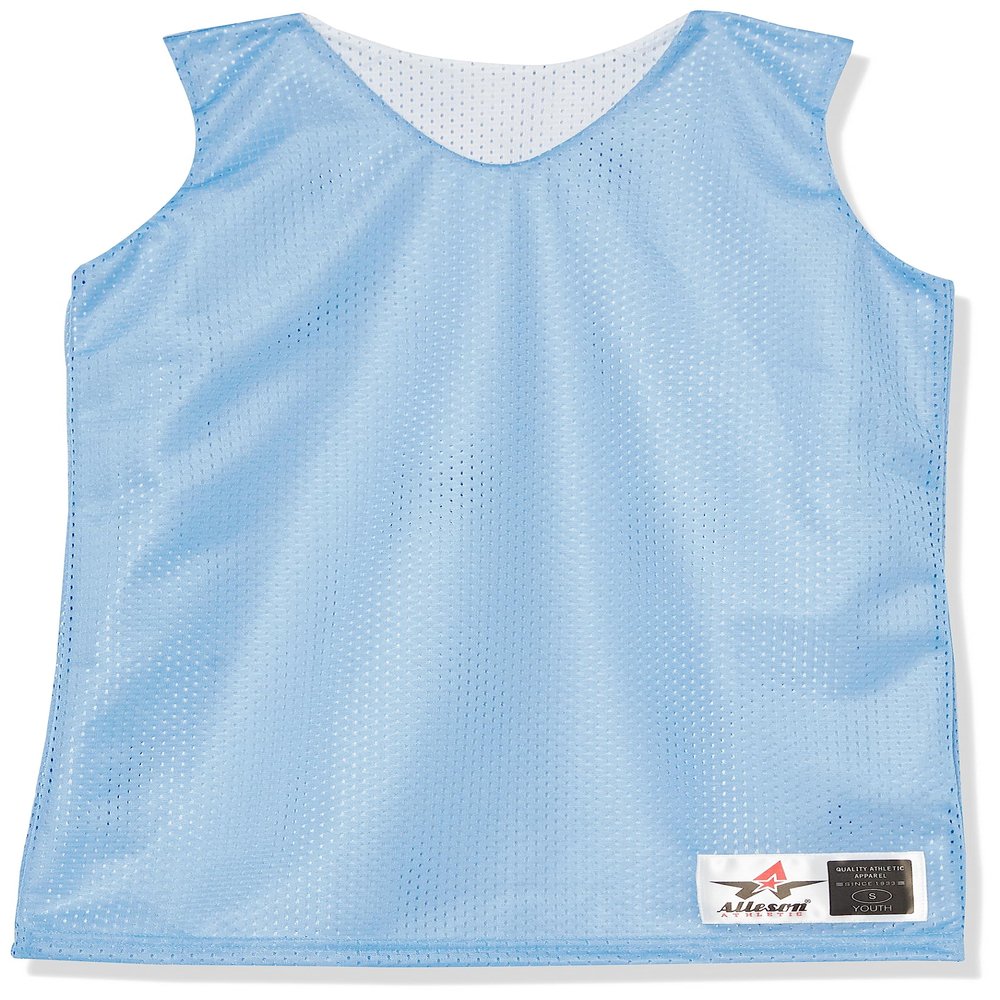 Alleson Athletic Kids' Reversible Tank, Sky Blue/White, Medium
