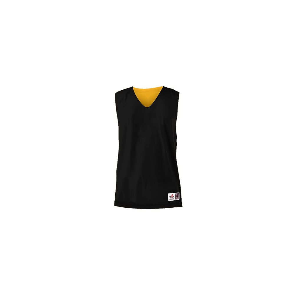 Alleson Athletic Adult Reversible Mesh Tank,Black/Gold,Large