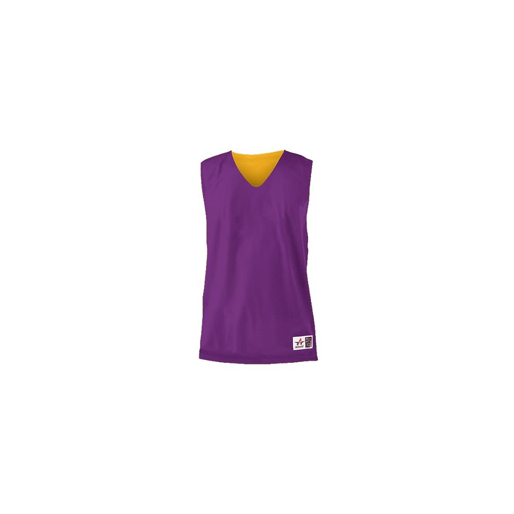 Alleson Athletic Adult Reversible Mesh Tank,Purple/Gold,Medium