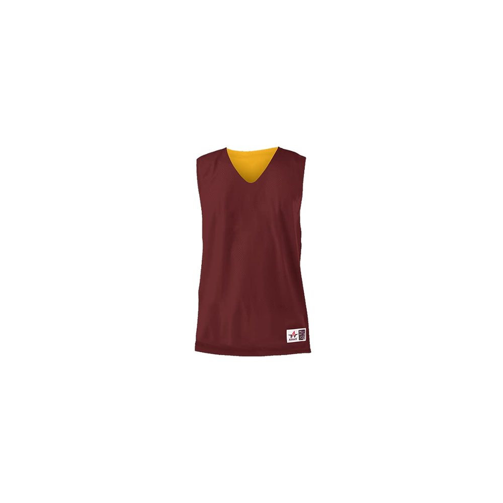 Alleson Athletic Adult Reversible Mesh Tank,Light Maroon/Gold,Medium