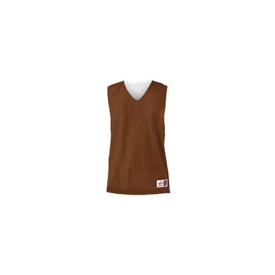 Alleson Athletic Adult Reversible Mesh Tank,Brown/White,Small
