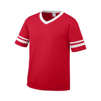 Augusta Sportswear Youth Sleeve Stripe Jersey, Red/White, S