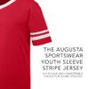 Augusta Sportswear Youth Sleeve Stripe Jersey, Red/White, S view 3