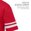 Augusta Sportswear Youth Sleeve Stripe Jersey, Red/White, S view 4