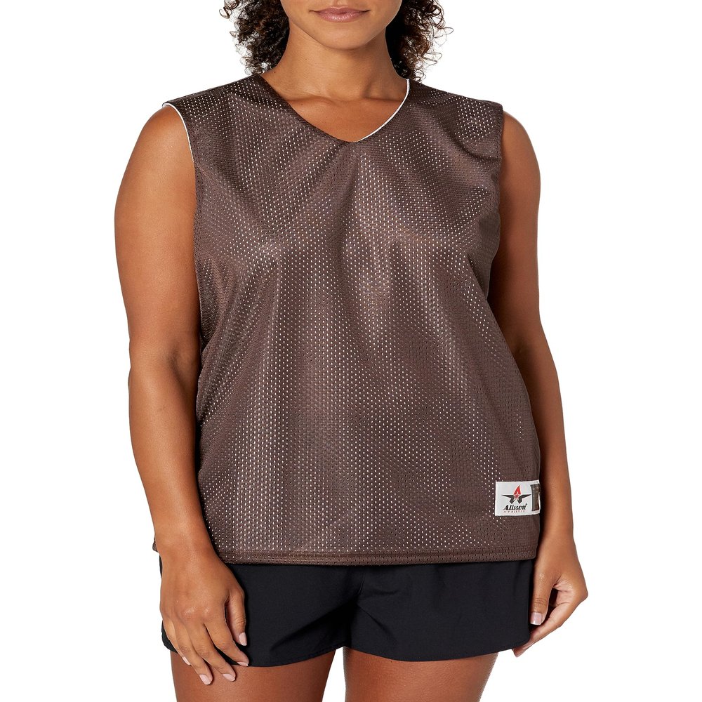 Alleson Athletic Extreme Mesh Reversible Tank Brown/White