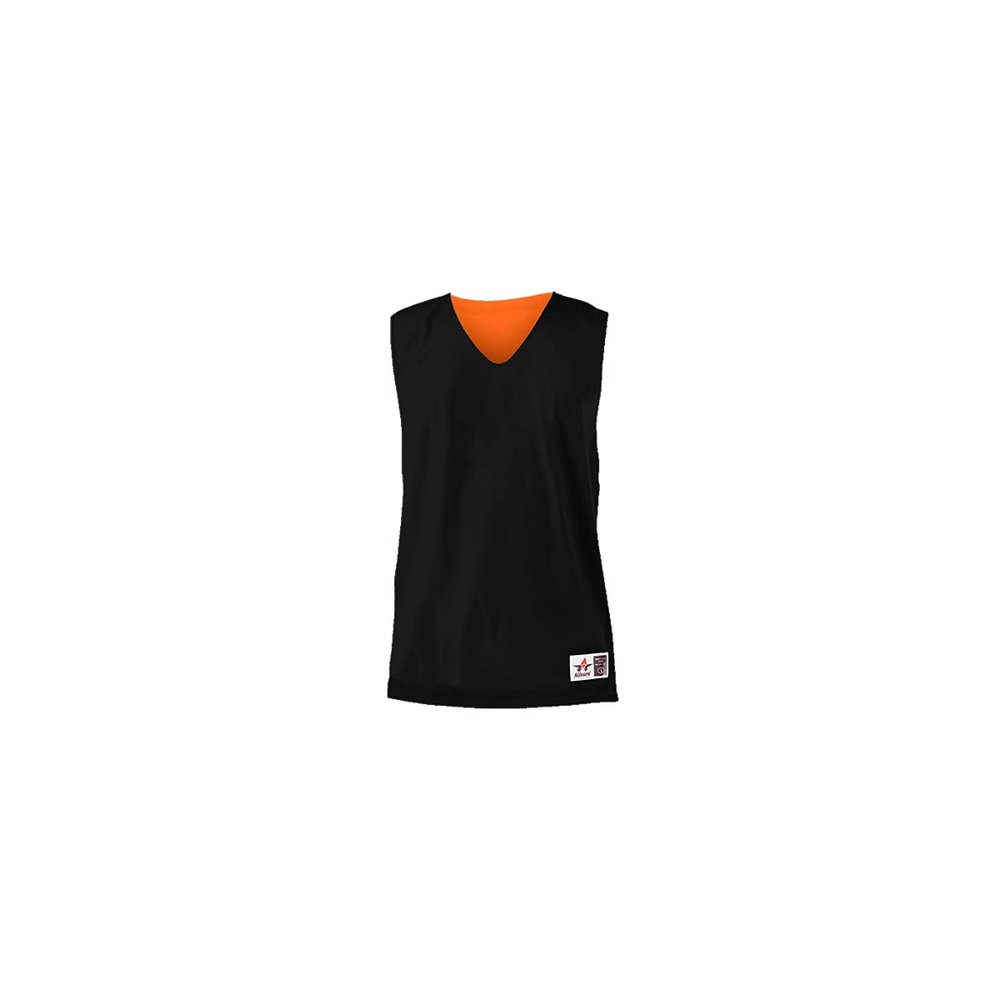 Alleson Athletic Adult Reversible Mesh Tank,Black/Burnt Orange,Small