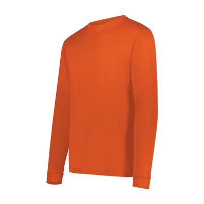 Augusta Sportswear Wicking Long Sleeve Sun Protection Athletic Shirt for Running, Hiking, Fishing, and Outdoor Activities, Orange, 2XL