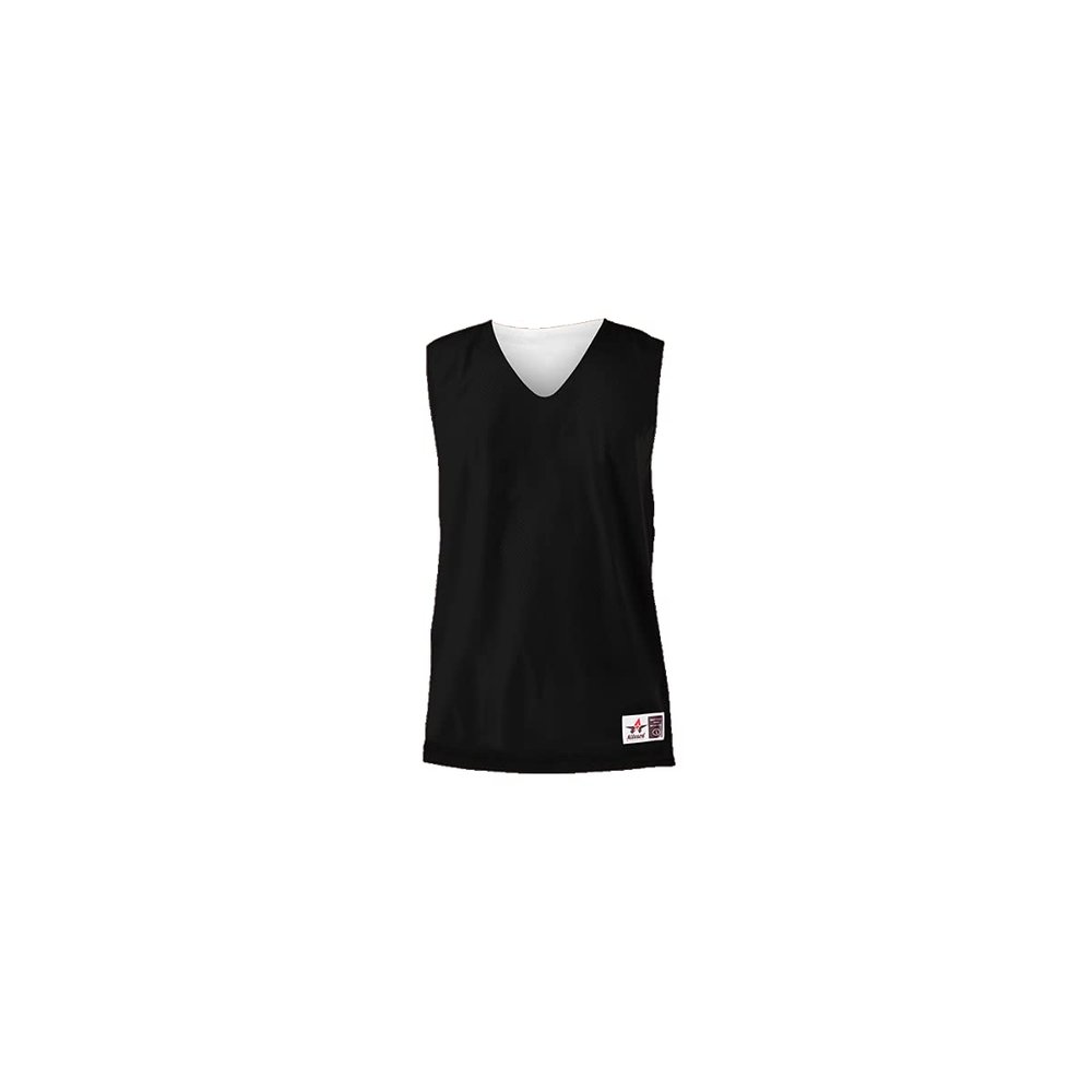 Alleson Athletic Adult Reversible Mesh Tank,Black/White,Medium