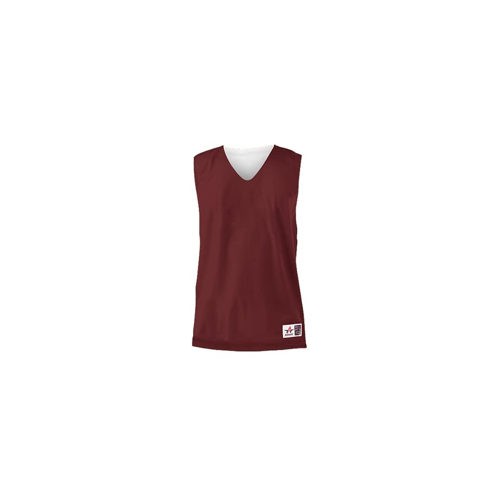 Alleson Athletic Adult Reversible Mesh Tank,Light Maroon/White,X-Large