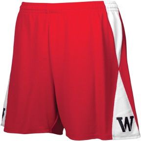 Intensity Diamond Flatback Mesh Basketball Shorts, Scarlet/White, X-Large