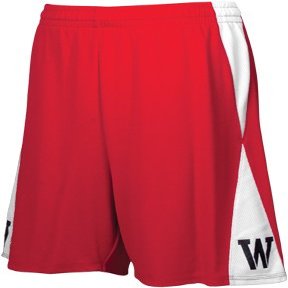 Intensity Diamond Flatback Mesh Basketball Shorts, Scarlet/White, X-Large