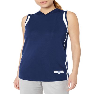 Intensity Women's Low Post Flatback Mesh Fitted Basketball Jersey, Navy/White, XX-Large