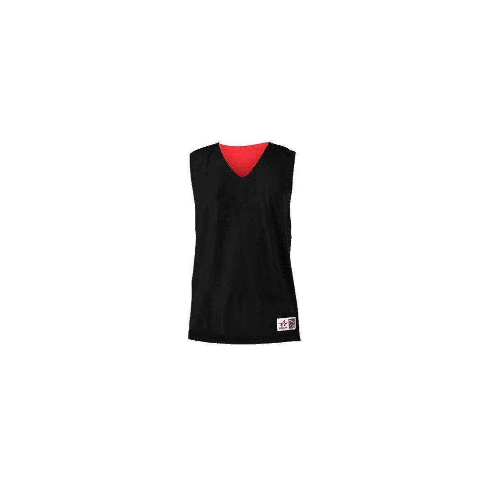 Alleson Athletic Adult Reversible Mesh Tank,Black/Red,Medium