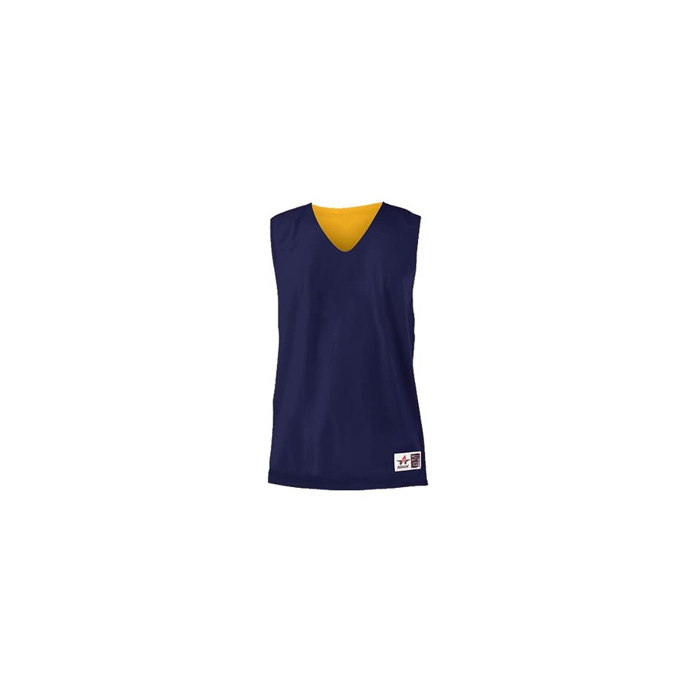 Alleson Athletic Adult Reversible Mesh Tank,Navy/Gold,Small