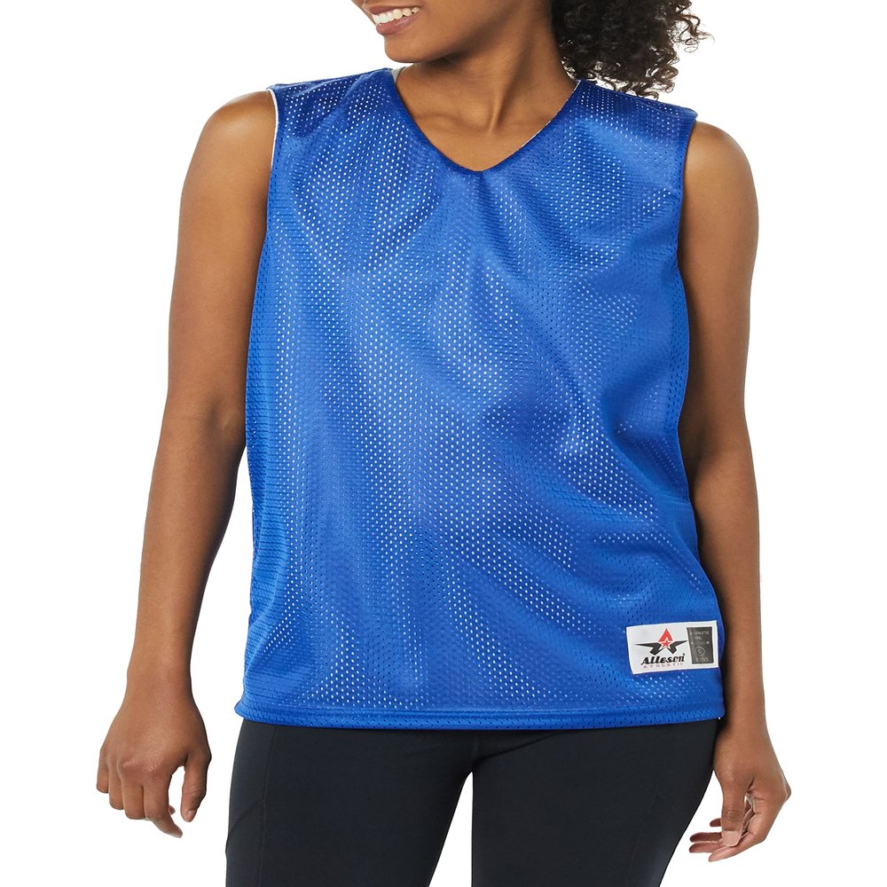 Alleson Athletic Women Reversible Tank Shirt, Royal/White, Small US