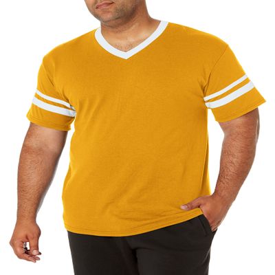 Augusta Sportswear Sleeve Stripe Jersey, Small, Gold/White