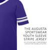 Augusta Sportswear Youth Sleeve Stripe Jersey, Purple/White, M view 3