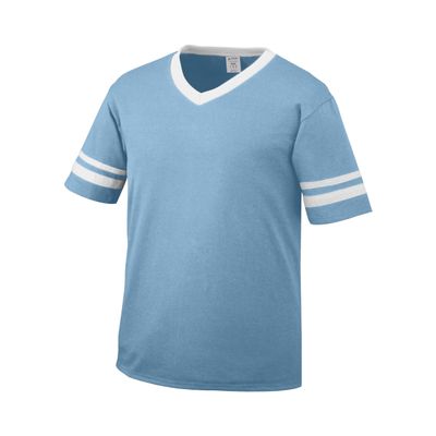 Augusta Sportswear Youth Sleeve Stripe Jersey, Light Blue/White, S