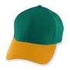 Augusta Sportswear Youth Athletic Mesh Cap Dark Green/Gold OS view 1