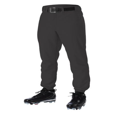 Alleson Athletic Boys Youth Elastic Bottom Baseball Pants, Black, X-Large