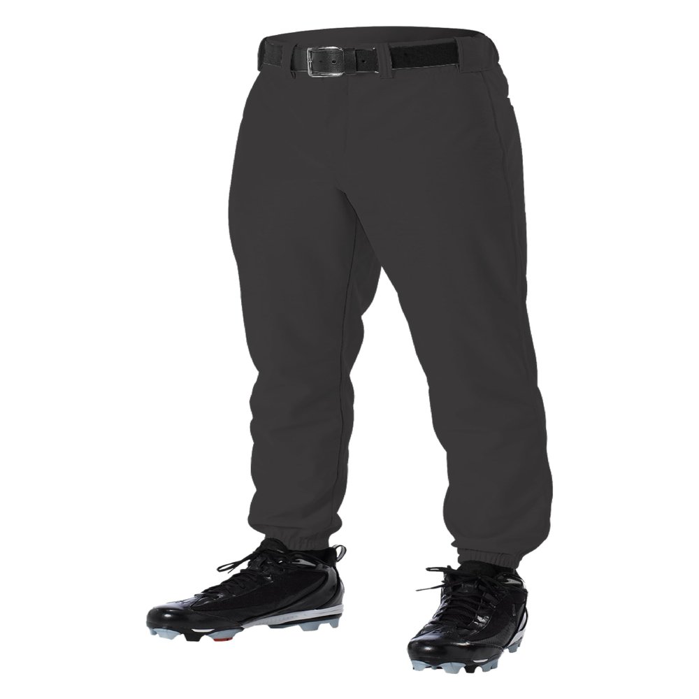 Alleson Athletic Boys Youth Elastic Bottom Baseball Pants, Black, X-Large