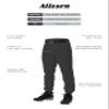 Alleson Athletic Boys Youth Elastic Bottom Baseball Pants, Black, X-Large view 3