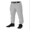 Alleson Athletic Boys Youth Elastic Bottom Baseball Pants, Grey, X-Large view 1