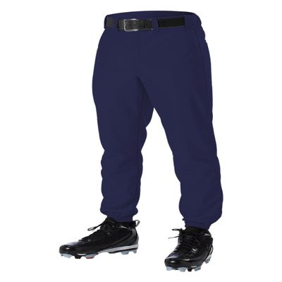 Alleson Athletic Boys Youth Elastic Bottom Baseball Pants, Navy, X-Large