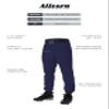 Alleson Athletic Boys Youth Elastic Bottom Baseball Pants, Navy, X-Large view 3