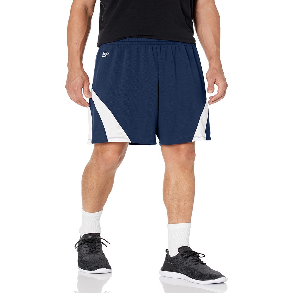 Intensity Weave Basketball Shorts, Navy/White, Large