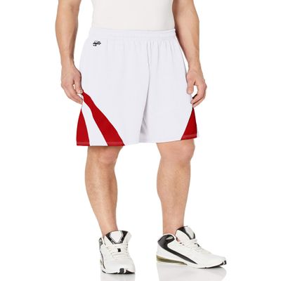 Intensity Men's Weave Basketball Shorts, White/Scarlet, Medium