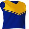 Alleson Girls Cheerleading V Shell Top with Braid, Navy/Light Gold, X-Small view 1