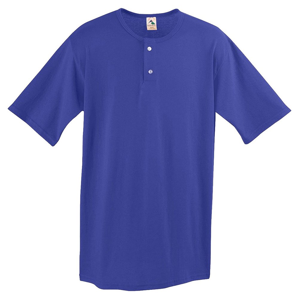 Augusta Sportswear Two Button Baseball Jersey, Small, Purple