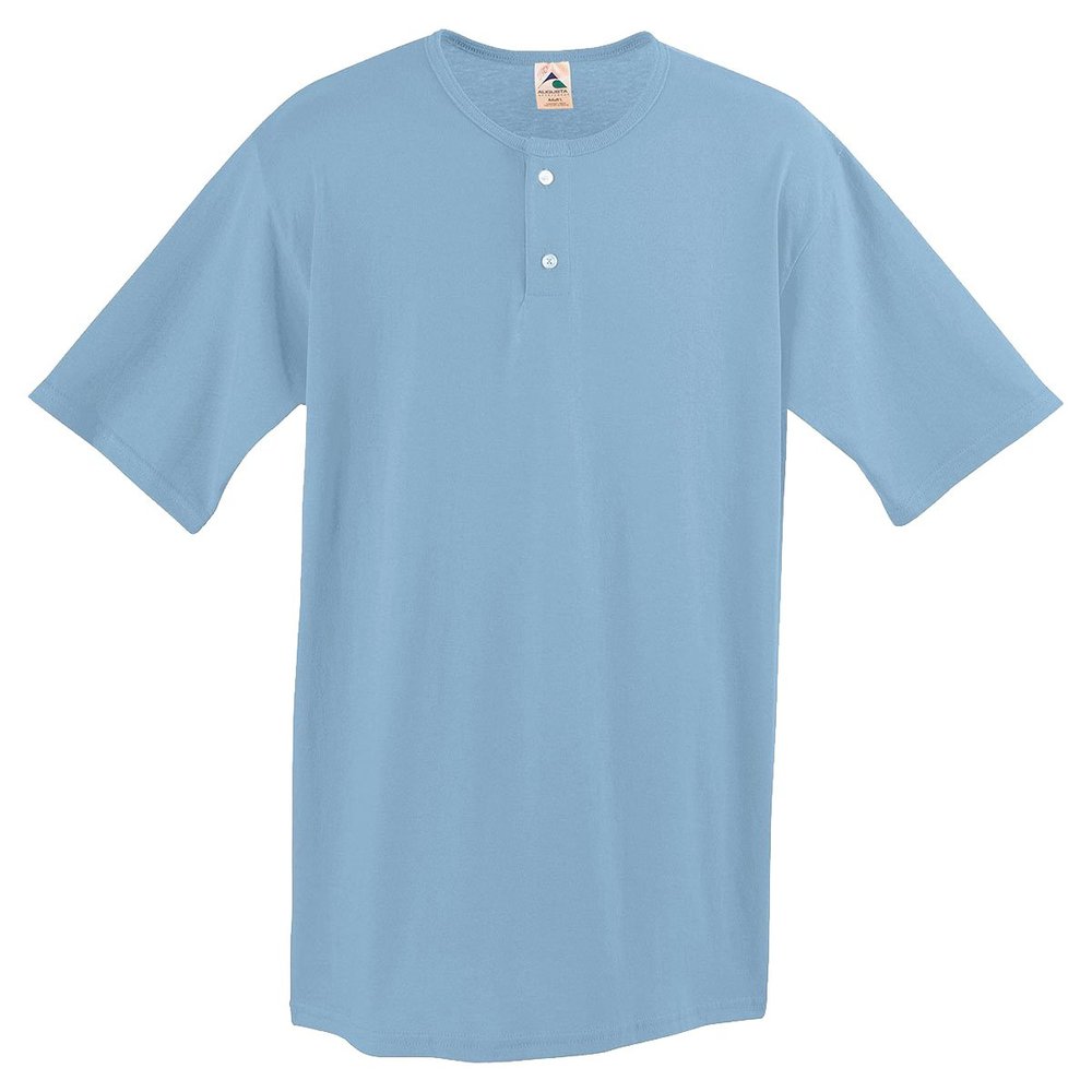 Augusta Sportswear Two Button Baseball Jersey, Large, Light Blue