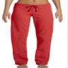Bella Ladies Ringspun Cotton Straight Leg Fleece Pants - Red - X-Large view 1