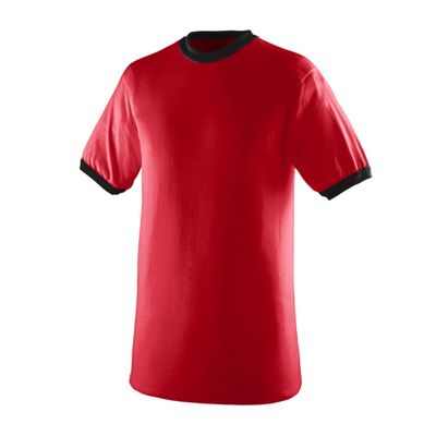 Augusta Sportswear Mens Ringer T-Shirt  Soft Jersey Knit Tee with Contrast Collar, Cuffs, and Classic Set-in Sleeves T0