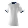 Augusta Sportswear Mens Ringer T-Shirt  Soft Jersey Knit Tee with Contrast Collar, Cuffs, and Classic Set-in Sleeves SY White/Navy view 1
