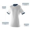 Augusta Sportswear Mens Ringer T-Shirt  Soft Jersey Knit Tee with Contrast Collar, Cuffs, and Classic Set-in Sleeves SY White/Navy view 4