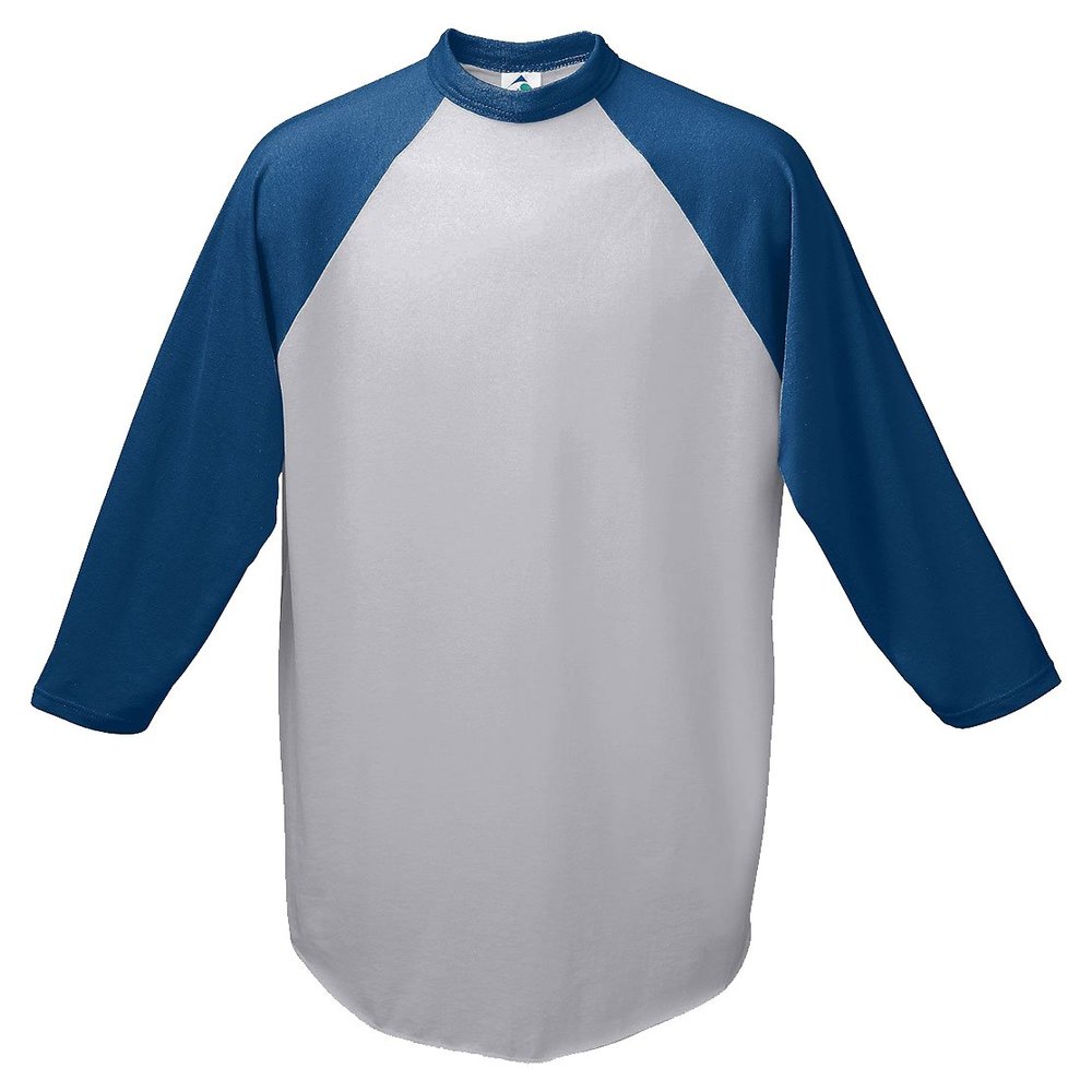 Augusta Sportswear Men's Baseball Jersey, X-Large, Athletic Heather/Navy