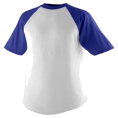 Augusta Sportswear Short Sleeve Baseball Jersey, Large, White/Purple