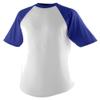 Augusta Sportswear Short Sleeve Baseball Jersey, Large, White/Purple view 1