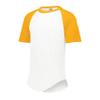 Augusta Sportswear Short Sleeve Baseball Jersey, Medium, White/Gold view 1