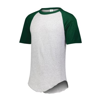 Augusta Sportswear Youth Baseball Short Sleeve Tee 2.0, Athletic Heather/Dark Green, S