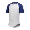 Augusta Sportswear Youth Baseball Short Sleeve Tee 2.0, Athletic Heather/Navy, S view 2