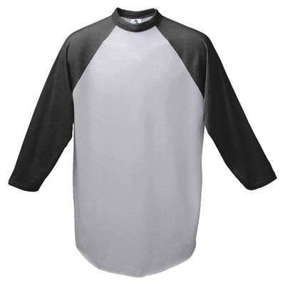 Augusta Sportswear Men's Baseball Jersey, Large, Athletic Heather/Black