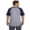 Augusta Sportswear Short Sleeve Baseball Jersey, XX-Large, Athletic Heather/Navy view 2