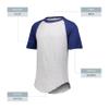 Augusta Sportswear Short Sleeve Baseball Jersey, Small, Athletic Heather/Royal view 3